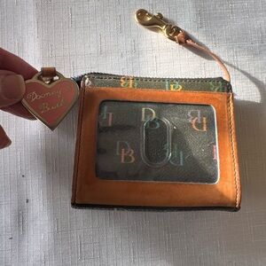 Dooney & Bourke Multicolor Logo Leather ID Zip Wallet vintage
